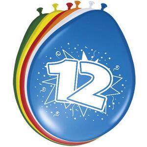 12 jaar ballonnen 8 stuks