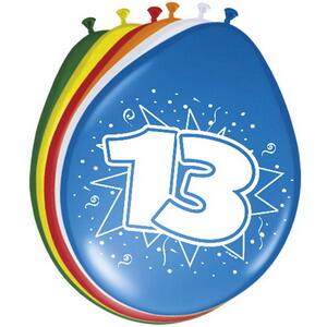 13 jaar ballonnen 8 stuks