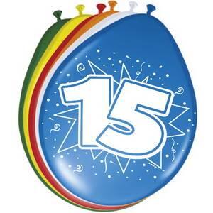 15 jaar ballonnen 8 stuks