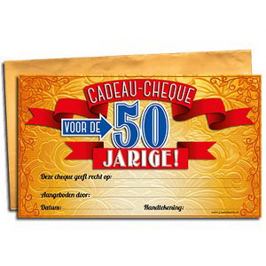 Cadeau Cheque 50 jarige