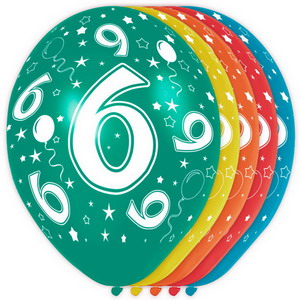 6 jaar ballonnen rondom bedrukt
