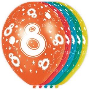 8 jaar ballonnen rondom bedrukt