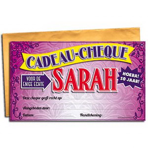 Cadeau Cheque Sarah
