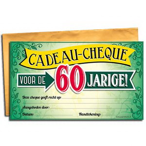 Cadeau Cheque 60 jarige