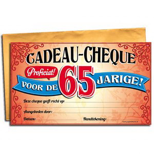 Cadeau Cheque 65 jarige