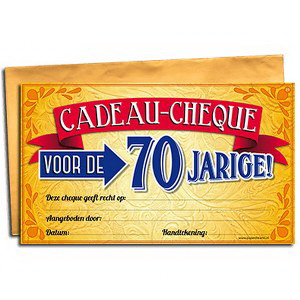 Cadeau Cheque 70 jarige