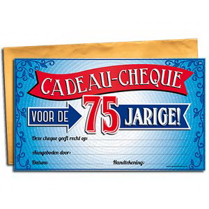 Cadeau Cheque 75 jarige
