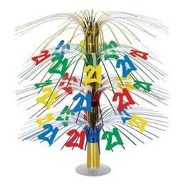 Tafeldecoratie 21 jaar gekleurd