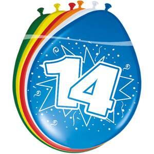 14 jaar ballonnen 8 stuks