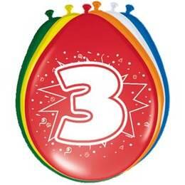 3 jaar ballonnen 8 stuks
