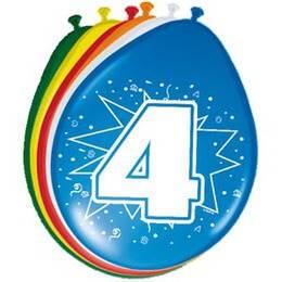 4 jaar ballonnen 8 stuks