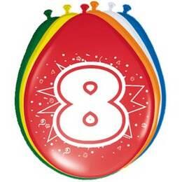 8 jaar ballonnen 8 stuks