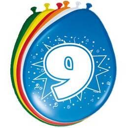 9 jaar ballonnen 8 stuks