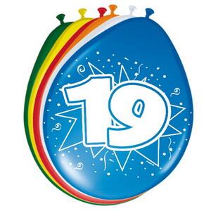 19 jaar ballonnen 8 stuks