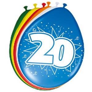 20 jaar ballonnen 8 stuks