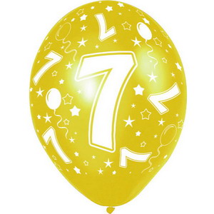 7 jaar ballonnen rondom bedrukt