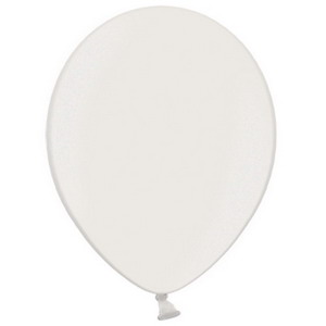 Ballonnen metallic wit 10 stuks