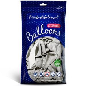 Ballonnen metallic zilverkleurig 100 stuks