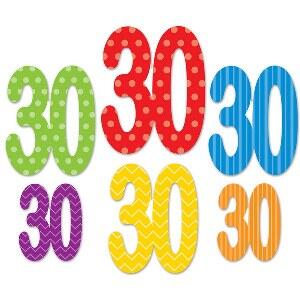 Feestdecoraties 30 jaar dots en stripes
