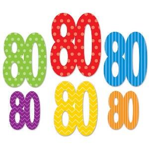 Feestdecoraties 80 jaar dots en stripes