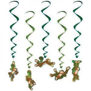 Hangdecoratie tropische aapjes luxe 5 stuks