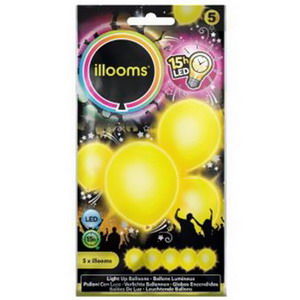 Led ballonnen geel 5 stuks