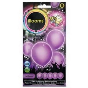 Led ballonnen paars 5 stuks