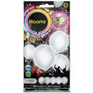 Led ballonnen wit 5 stuks