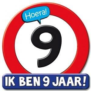 9 jaar schild groot verkeersbord