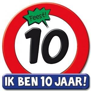 10 jaar schild groot verkeersbord
