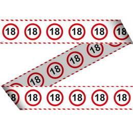 Afzetlint 18 jaar verkeersbord