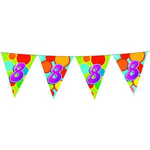 8 jaar vlaggenlijn gekleurd